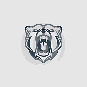 Grizzly bear head monogram design logo inspiration photo