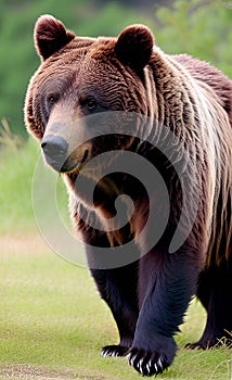 Grizzly bear illustration Artificial intelligence artwork generated