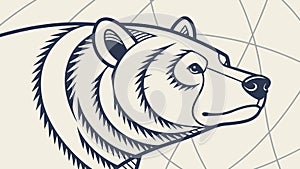 Grizzly Bear Profile, Wilderness Strength, vector design Generative AI