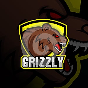 Grizzly Head Esport Gaming Logo