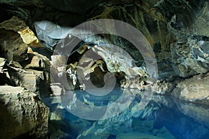 Grjotagja cave in Iceland