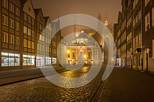 Grobla I street in the Old Town of Gdansk. Poland,