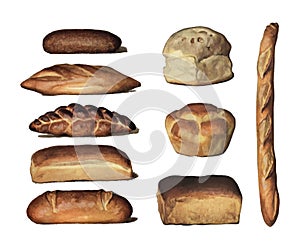 The Grocer`s Encyclopedia 1911, a vintage collection of various types of baked bread loaves. Digitally enhanced by rawpixel.