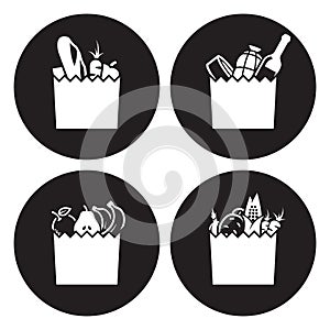 Grocerie bag icons