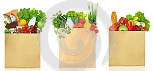 Grocery bag with Fresh and healthy groceries