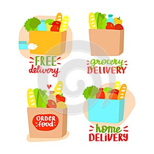 Grocery delivery concept set