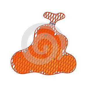 Grocery Food simple objects. Vegetables and fruit. Orange and broccoli. Cartoon flat vector