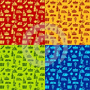 Grocery seamless patterns