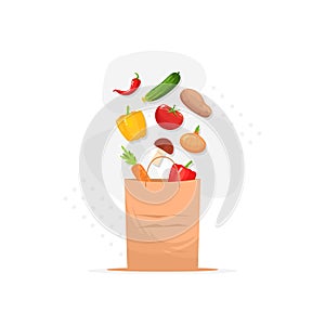 Grocery semi flat RGB color vector illustration