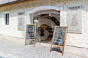 Grocery shop and liquor store in Durnstein, Wachau, Austria