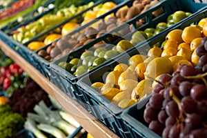 Grocery store - Boxes with fruits