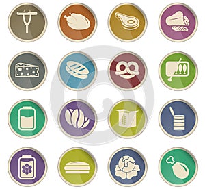 Grocery store icon set