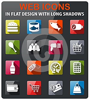 grocery store icon set