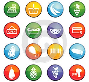grocery store icon set