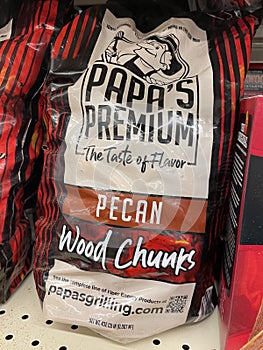 Grocery store Papas premium charcoal chips pecan