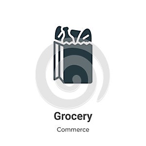Grocery vector icon on white background. Flat vector grocery icon symbol sign from modern commerce collection for mobile concept
