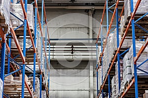 grocery warehouse for storing meat, fish, vegetables products.