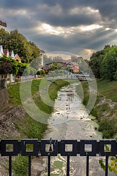 Grocka town, Serbia, near Belgrade. Sunset view