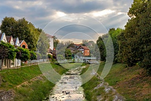 Grocka town, Serbia, near Belgrade. Sunset view