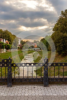 Grocka town, Serbia, near Belgrade. Sunset view