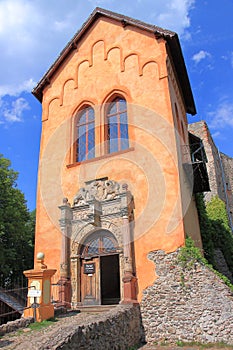 Grodno Castle in ZagÃ³rze ÅšlÄ…skie Poland, located on the top of the Choina Mountain 450 m above sea level.