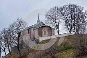 Grodno - Kalozhskaya Church of St. Boris and Gleb. The oldest church on top of a large hill. Belarus