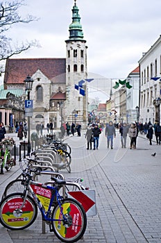 Grodzka street in Cracow Poland