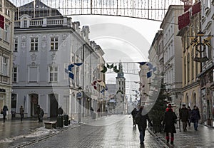 Grodzka street in Krakow Old Town, Poland.