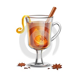 Grog. Hot rum drink with spices photo