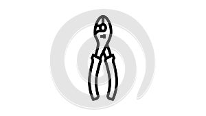 grommet pliers line icon animation