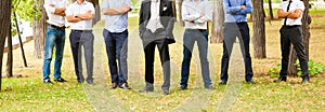 Groom With Best Man And Groomsmen At Wedding