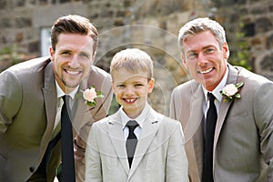 Groom With Best Man And Page Boy At Wedding