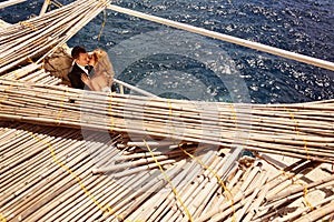 Groom and bride near the sea