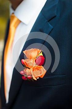 Groom flower boutonniere