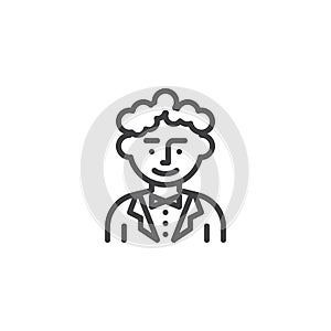 The groom man in tuxedo line icon