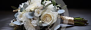 Groom's boutonniere close up