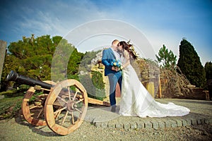 Groom`s funny feet with love