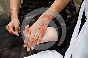 Groom showing brides ring