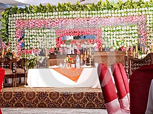 Groom stage flower decoration marriage