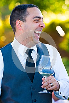 Groom During Toasts
