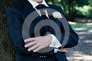 Groom with tuxedo