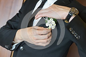 Groom in tuxedo