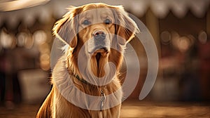groomed golden dog