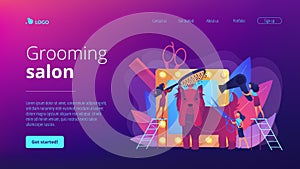 Grooming salon concept landing page