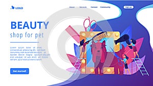 Grooming salon concept landing page