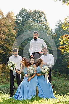 Groomsmen and bridesmaids