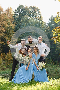 Groomsmen and bridesmaids