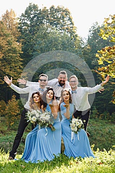 Groomsmen and bridesmaids