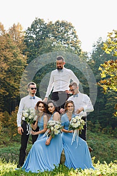 Groomsmen and bridesmaids