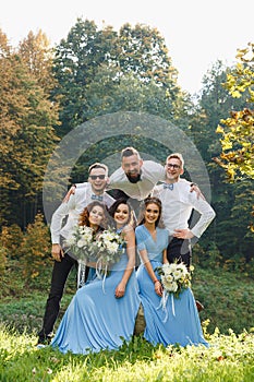 Groomsmen and bridesmaids